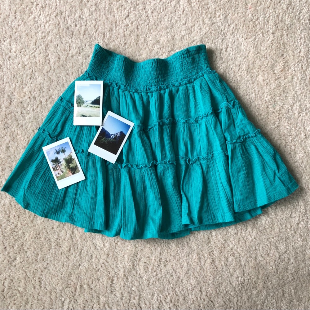 Aqua Green Mini Skater Skirt BB11
